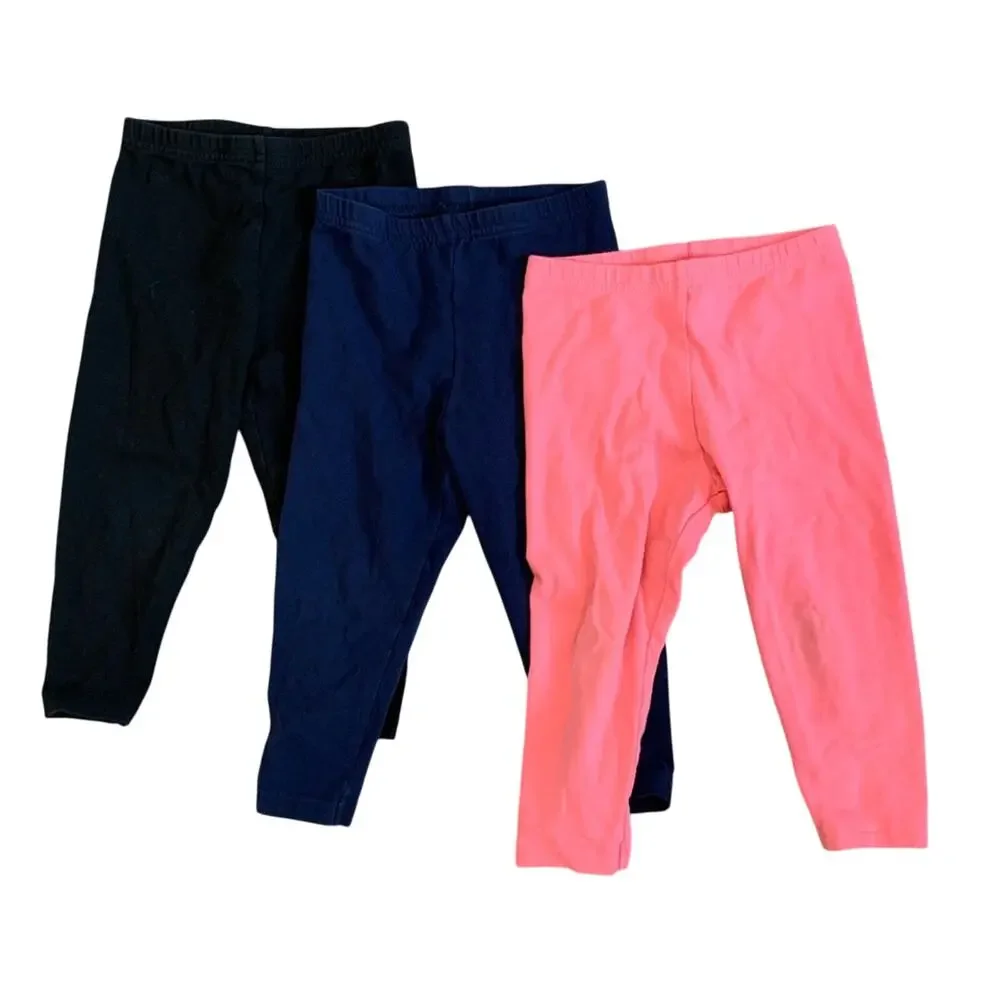 Carter’s Toddler Leggings Set of 3 pink blue black size 24 months